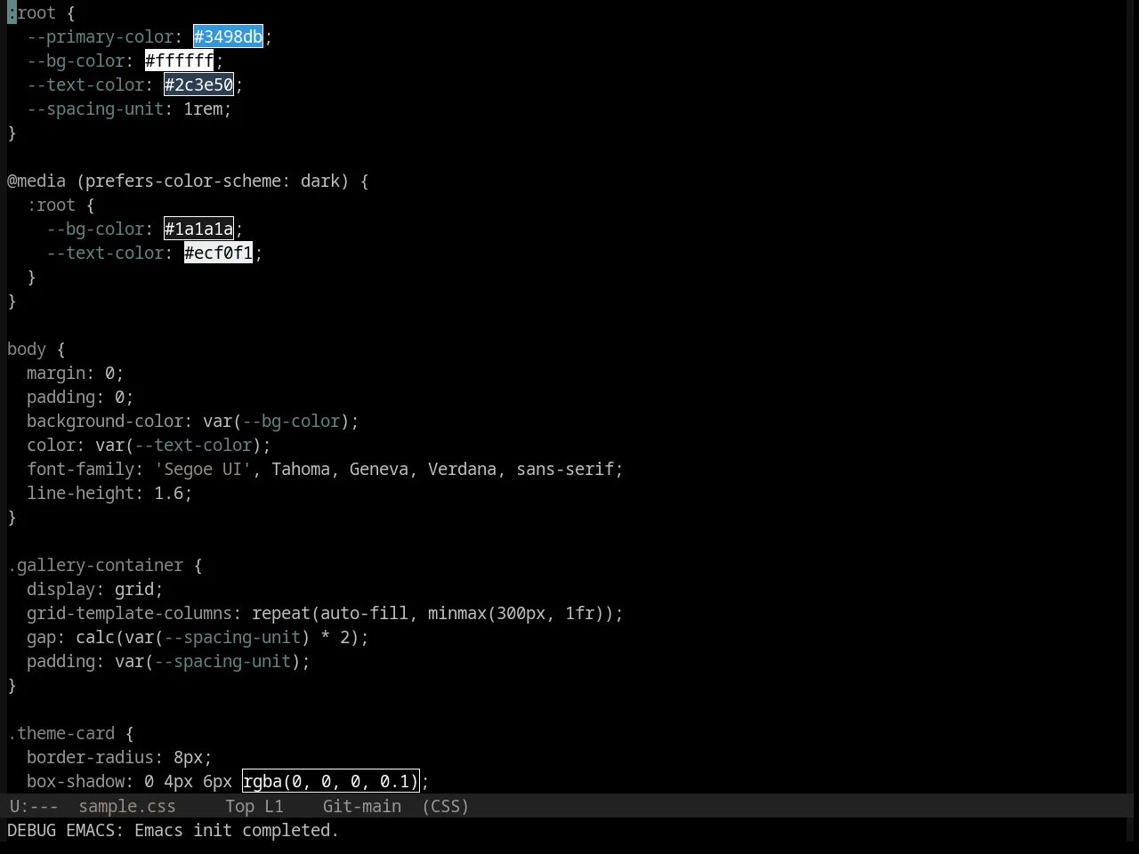 Base16 Black Metal Gorgoroth Theme in css-mode
