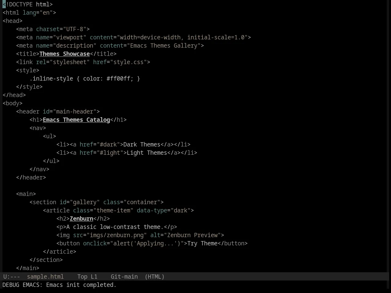 Base16 Black Metal Gorgoroth Theme in html-mode