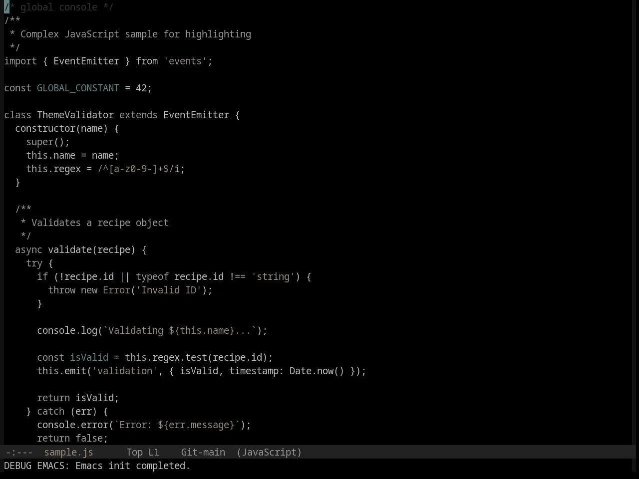 Base16 Black Metal Gorgoroth Theme in javascript-mode
