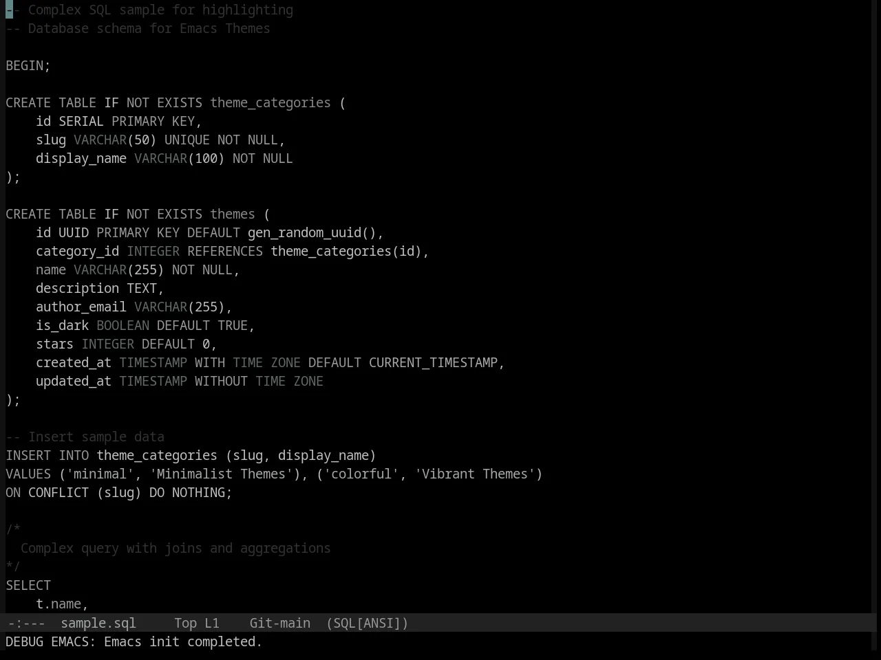 Base16 Black Metal Marduk Theme in sql-mode