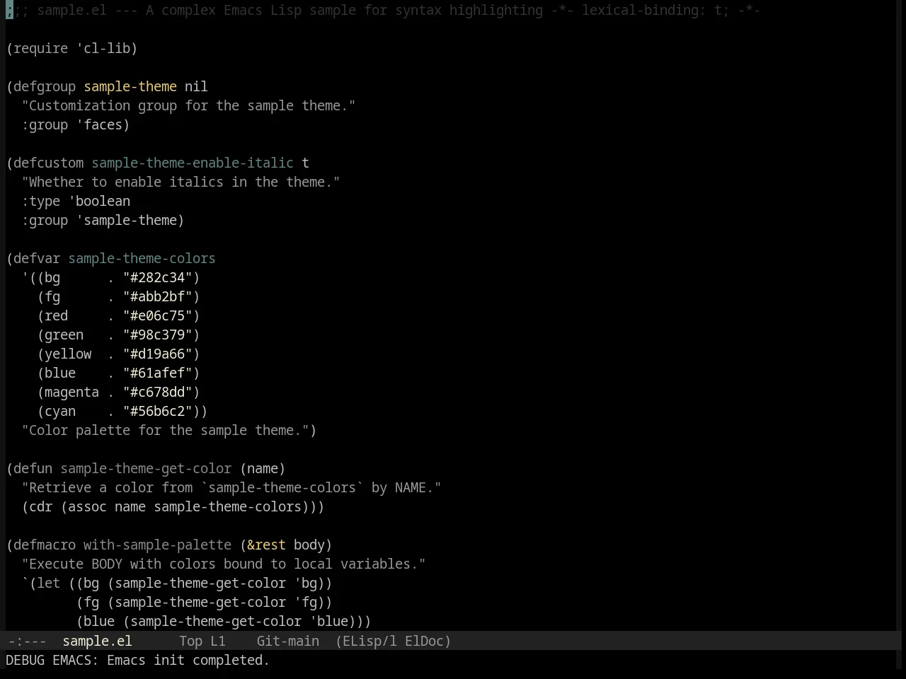 Base16 Black Metal Mayhem Theme in emacs-lisp-mode