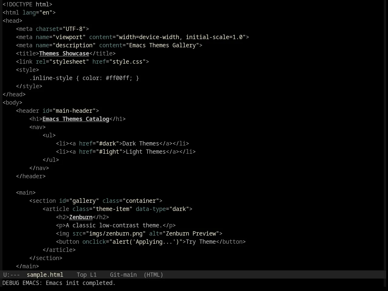 Base16 Black Metal Mayhem Theme in html-mode