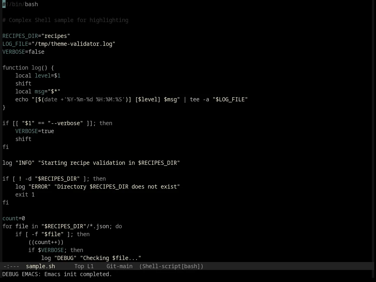 Base16 Black Metal Mayhem Theme in sh-mode