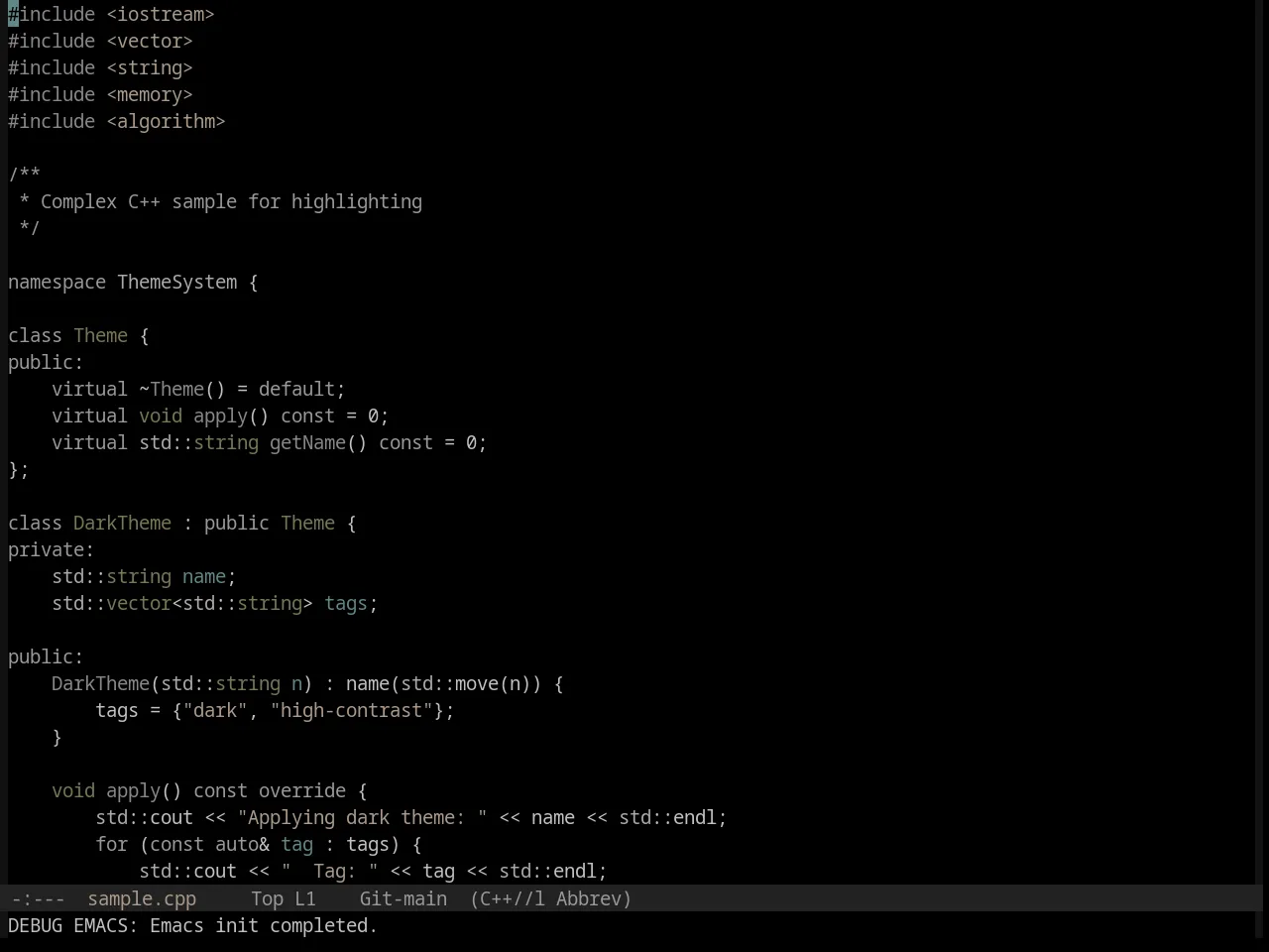 Base16 Black Metal Nile Theme in c++-mode