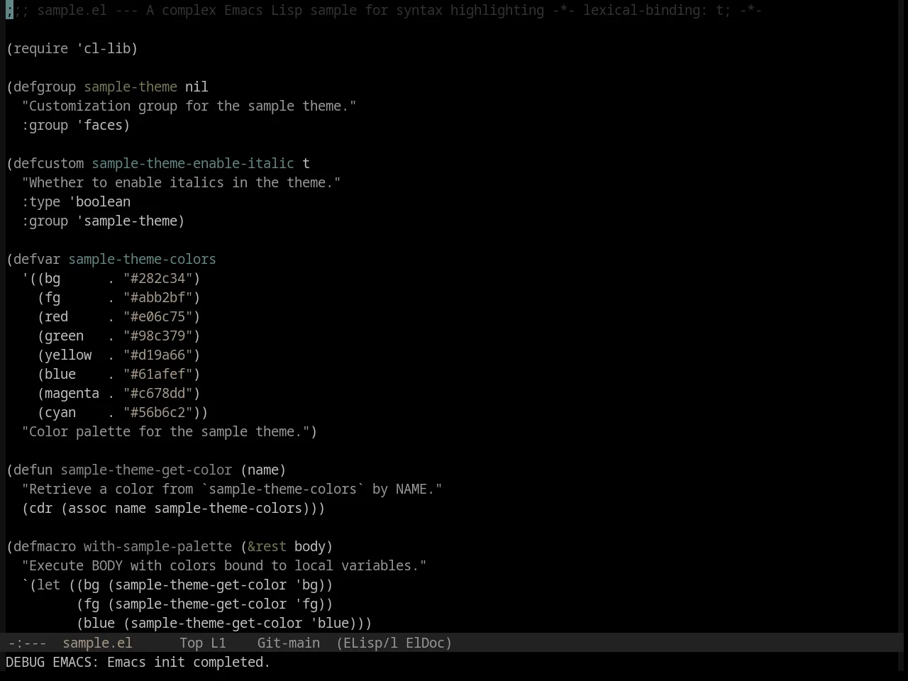 Base16 Black Metal Nile Theme in emacs-lisp-mode