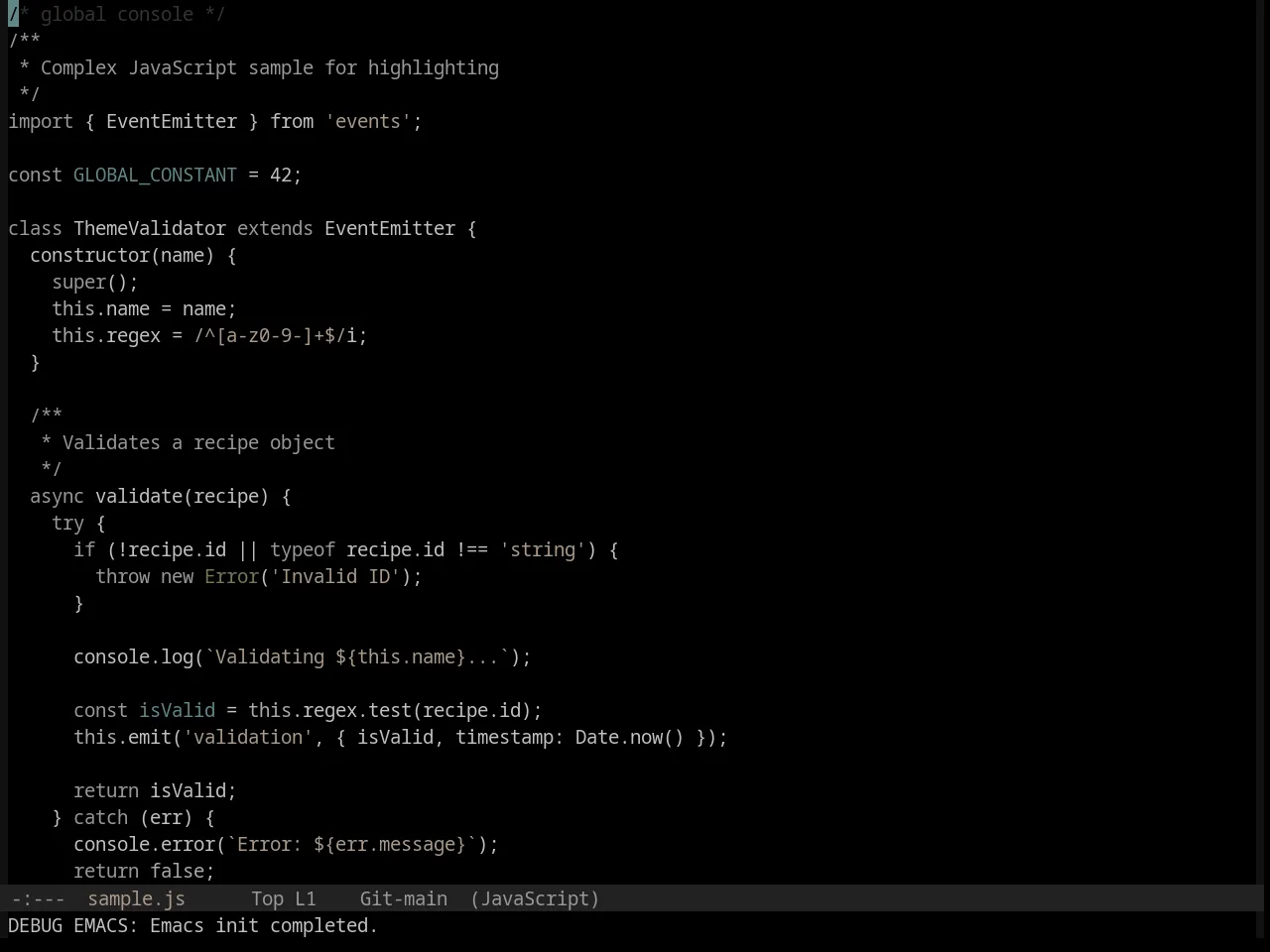 Base16 Black Metal Nile Theme in javascript-mode