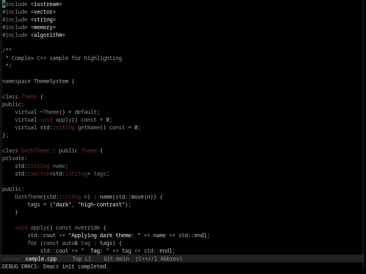 Base16 Black Metal Venom Theme in c++-mode