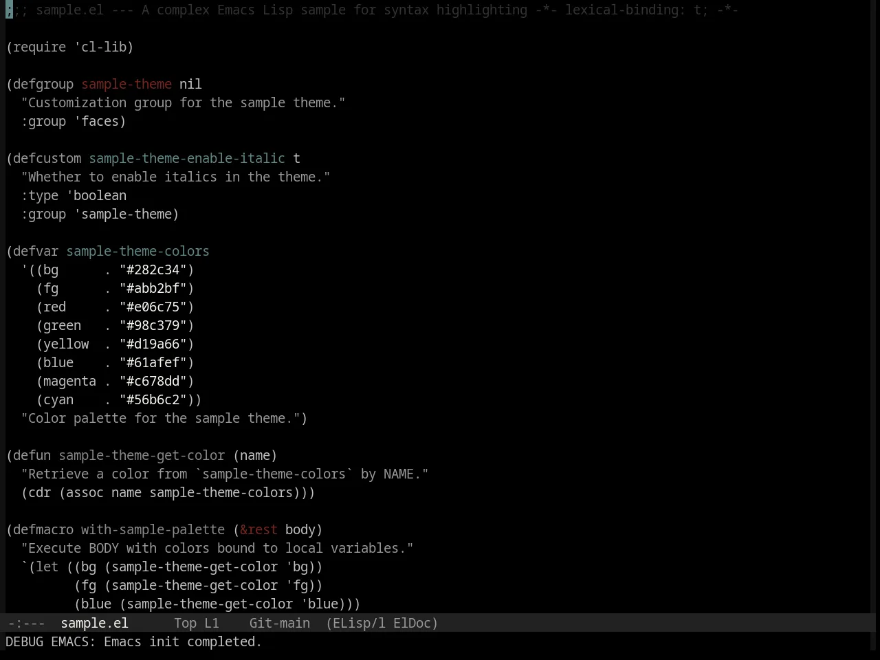 Base16 Black Metal Venom Theme in emacs-lisp-mode