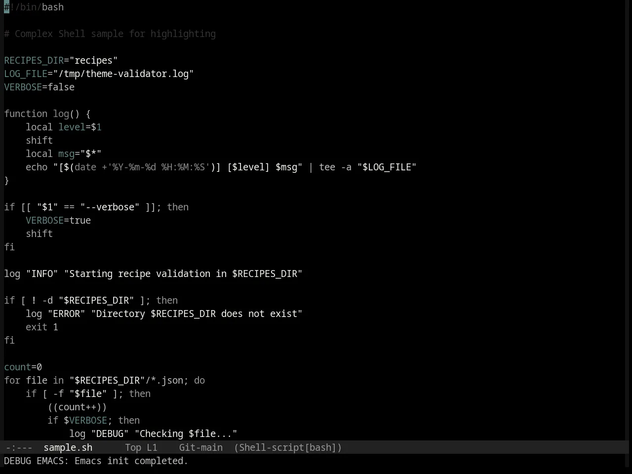 Base16 Black Metal Venom Theme in sh-mode