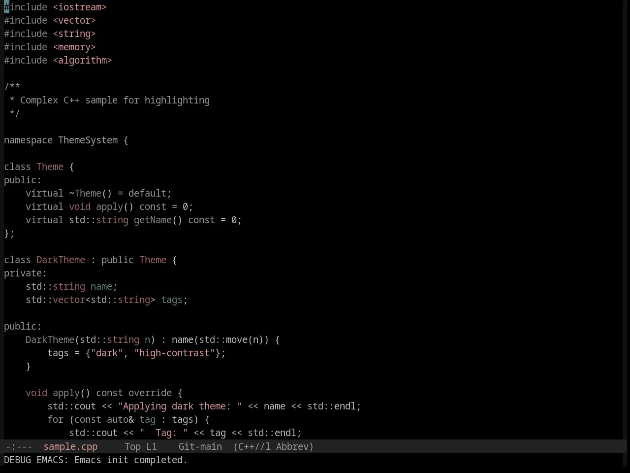 Base16 Black Metal Theme in c++-mode