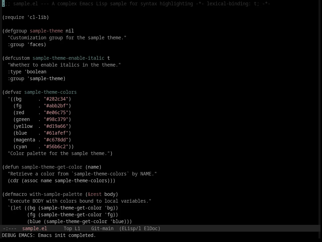Base16 Black Metal Theme in emacs-lisp-mode