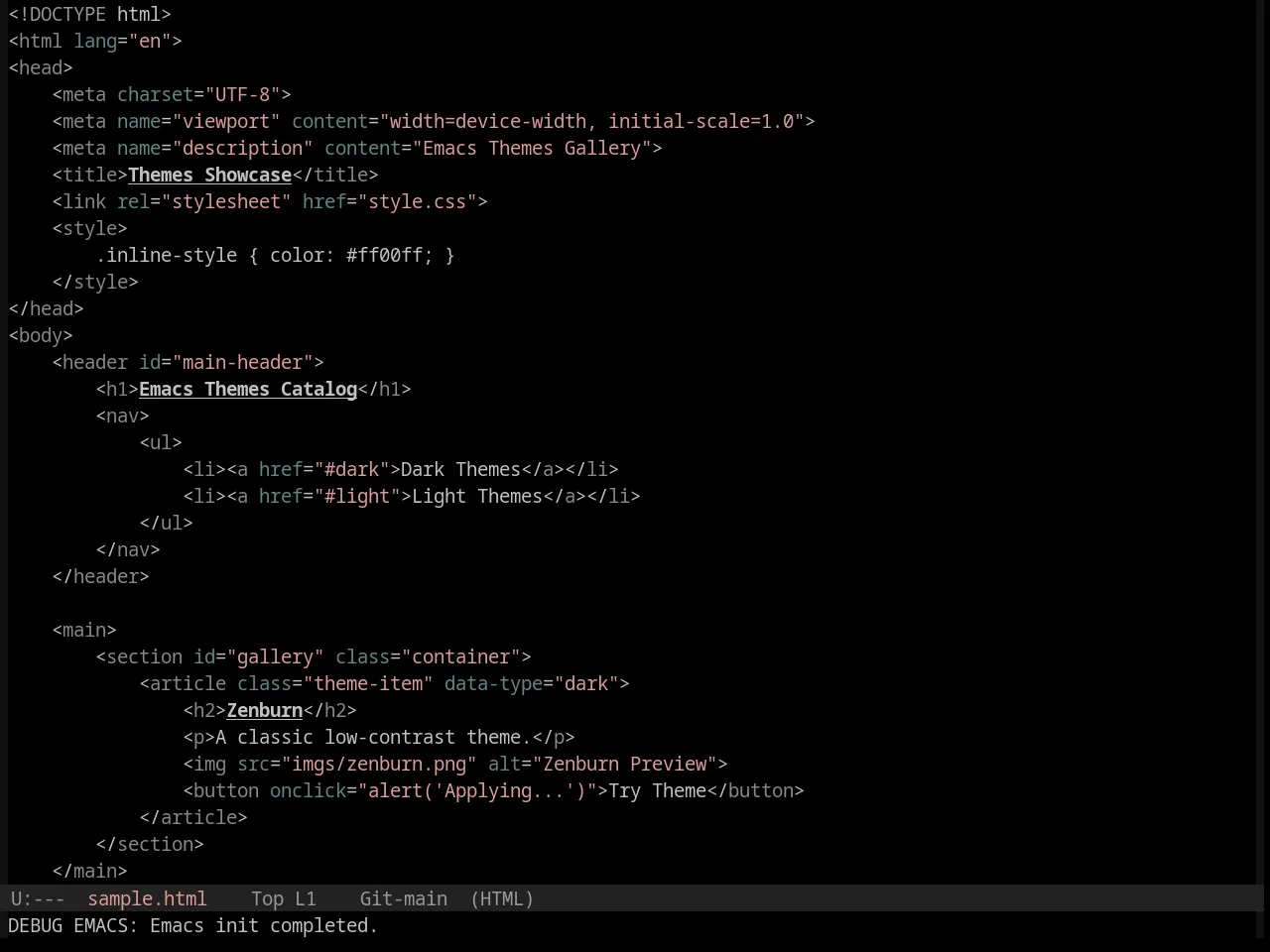 Base16 Black Metal Theme in html-mode
