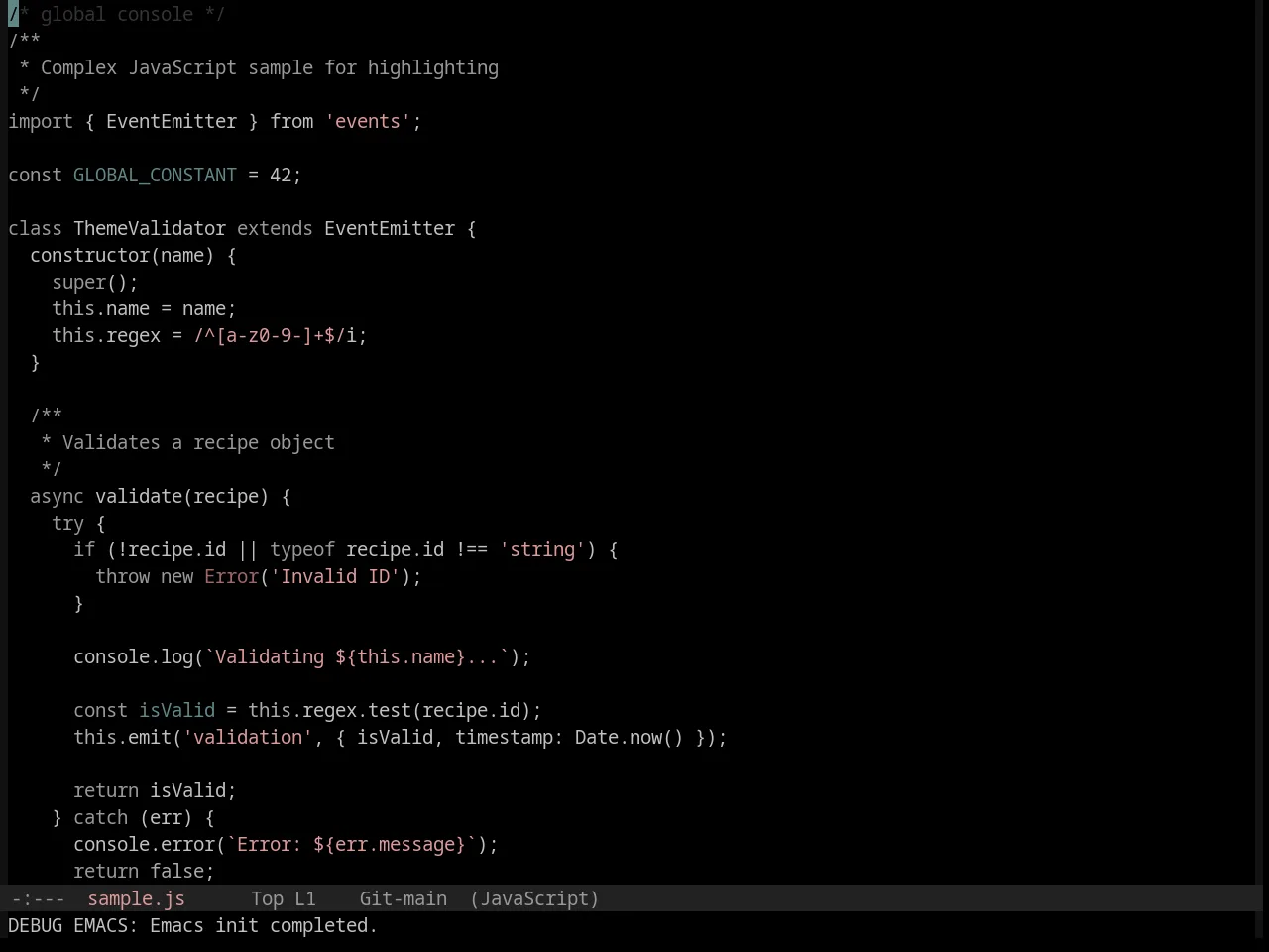 Base16 Black Metal Theme in javascript-mode