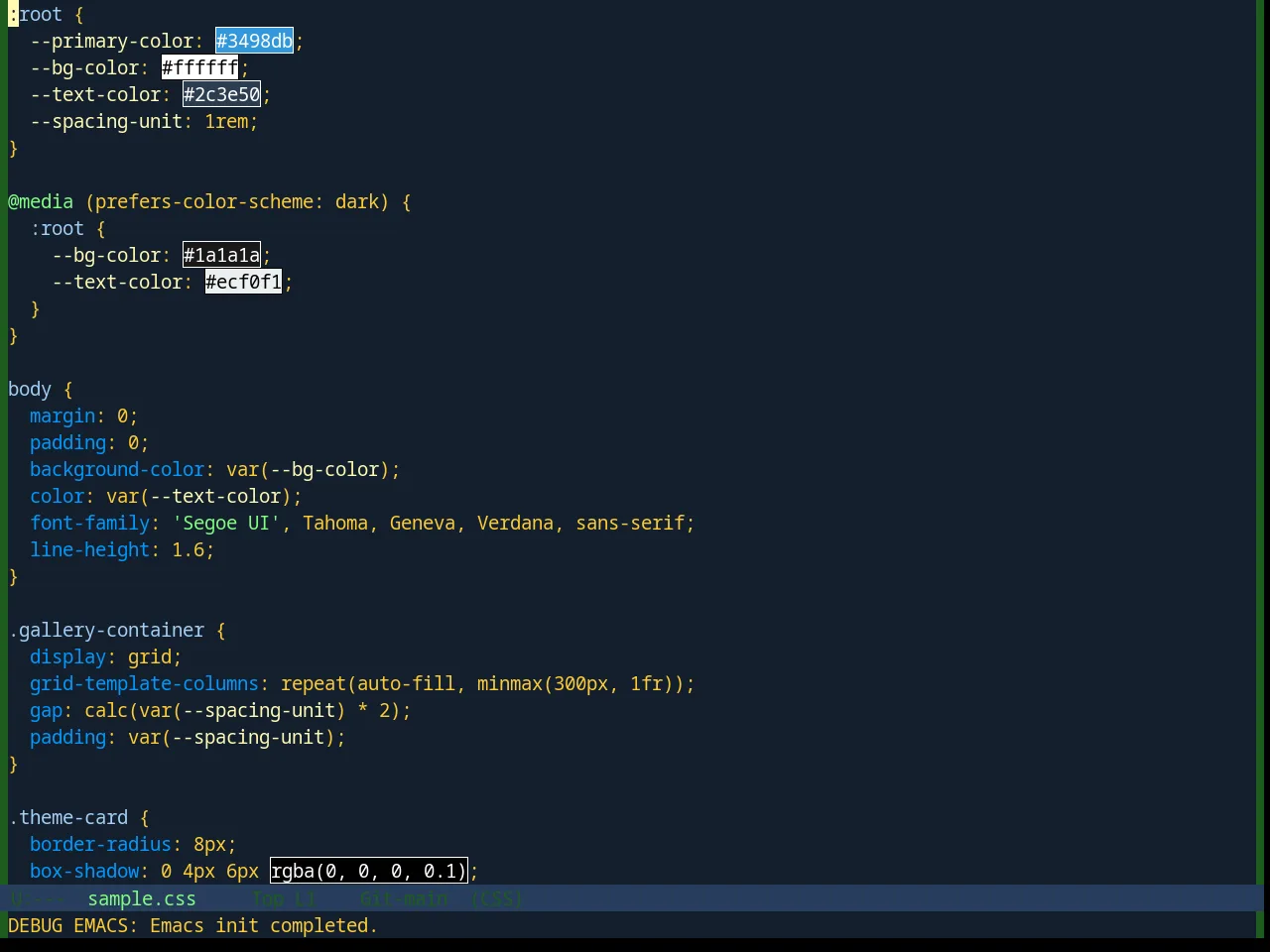 Base16 Blueforest Theme in css-mode