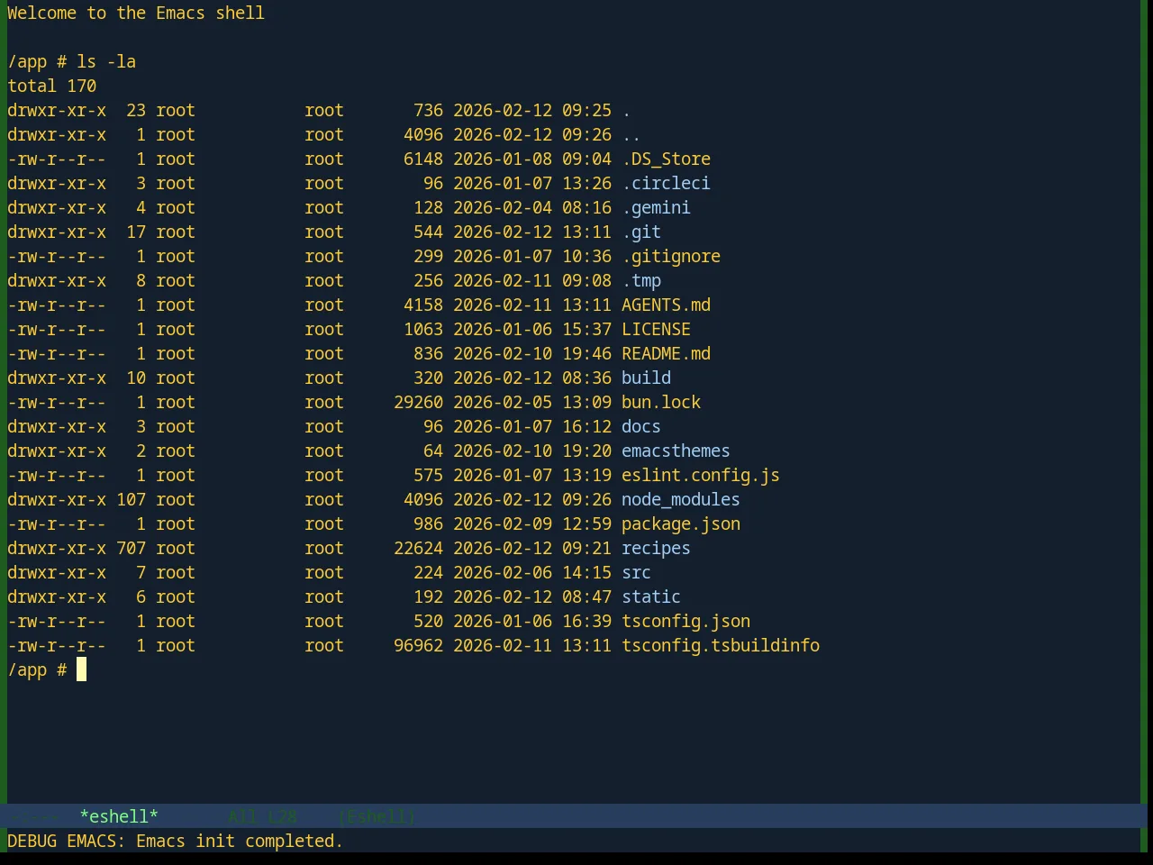 Base16 Blueforest Theme in eshell