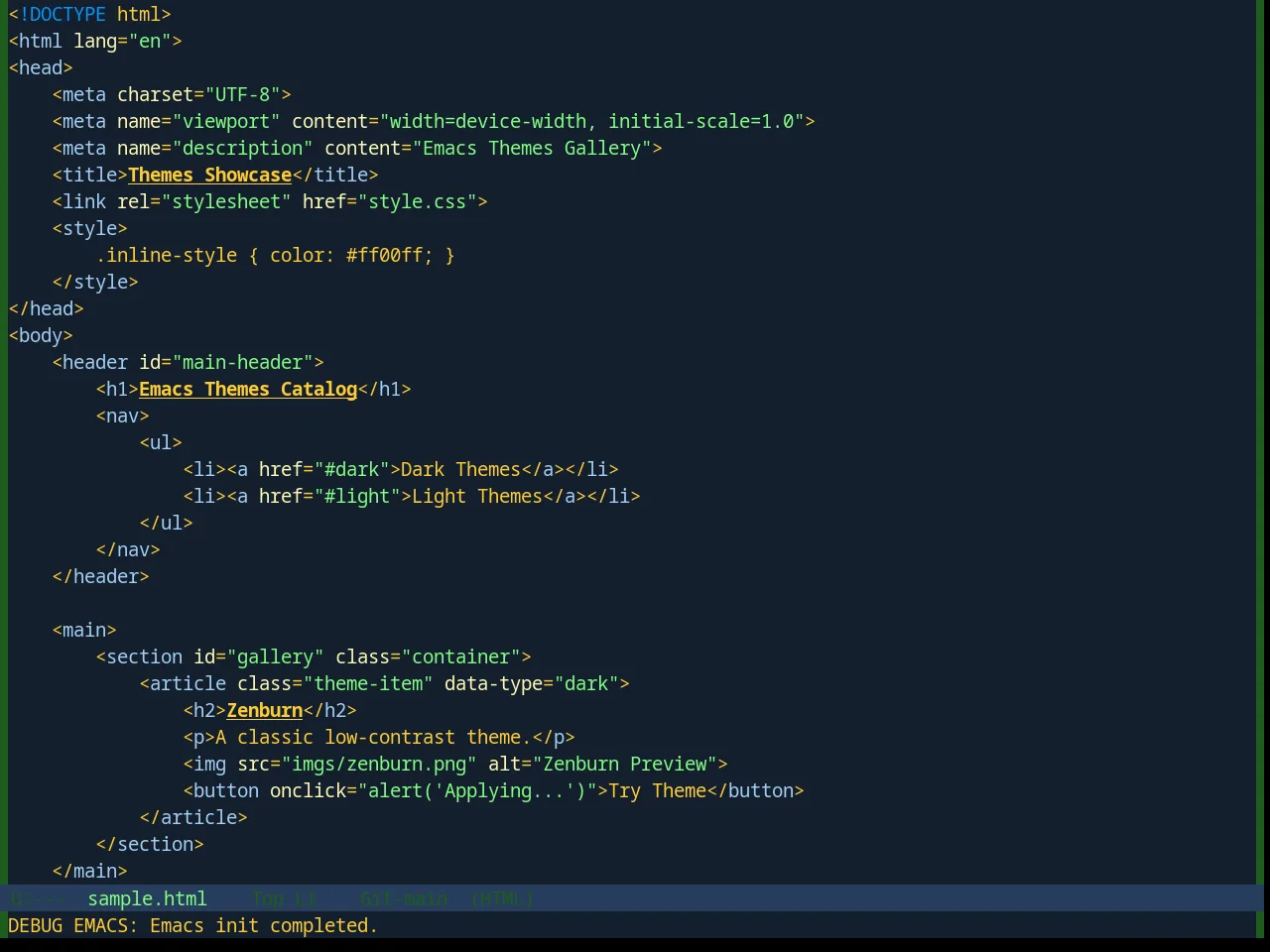 Base16 Blueforest Theme in html-mode