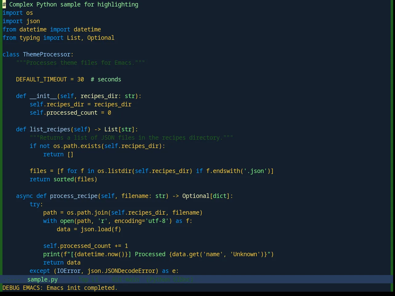 Base16 Blueforest Theme in python-mode