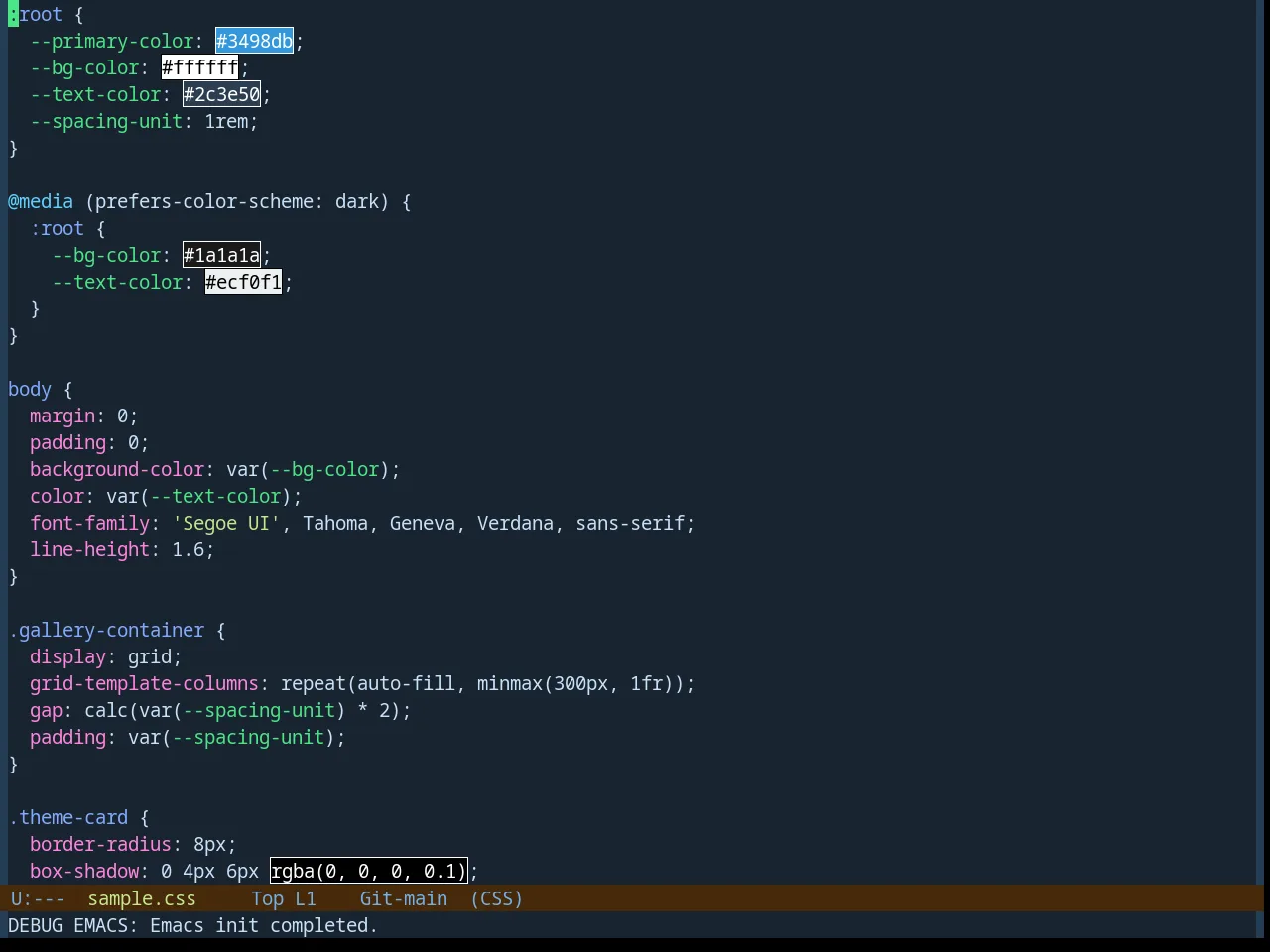 Base16 Blueish Theme in css-mode