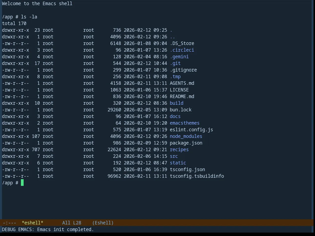 Base16 Blueish Theme in eshell