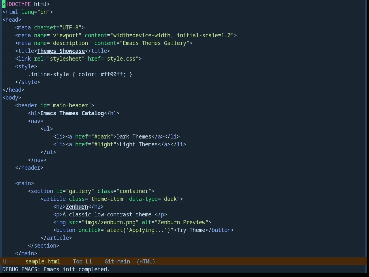 Base16 Blueish Theme in html-mode
