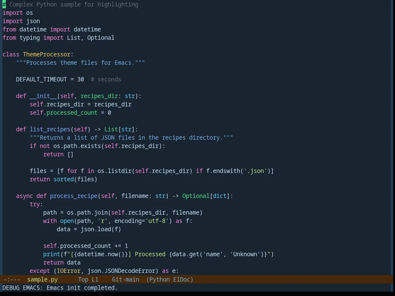 Base16 Blueish Theme in python-mode
