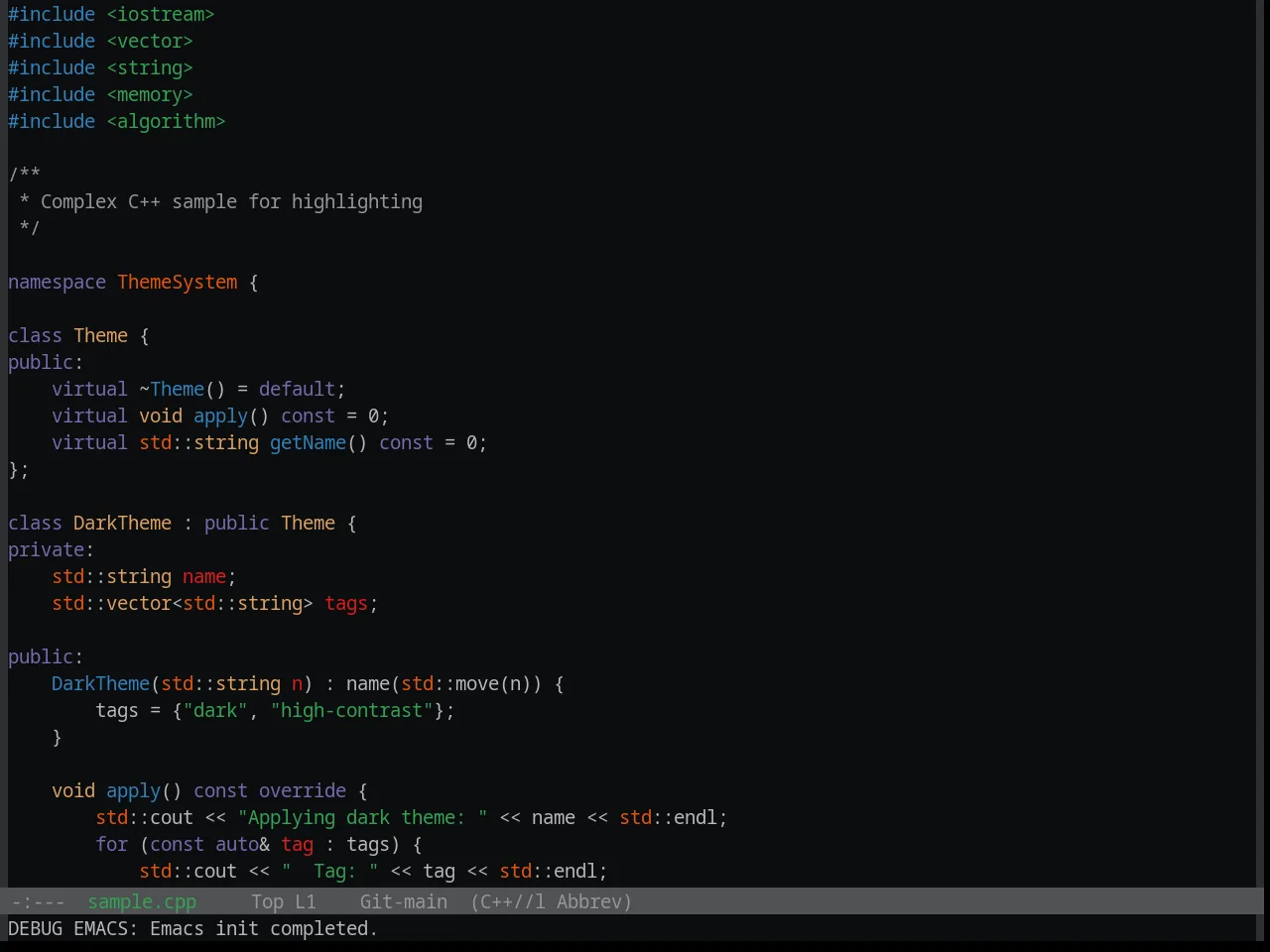 Base16 Brewer Theme in c++-mode