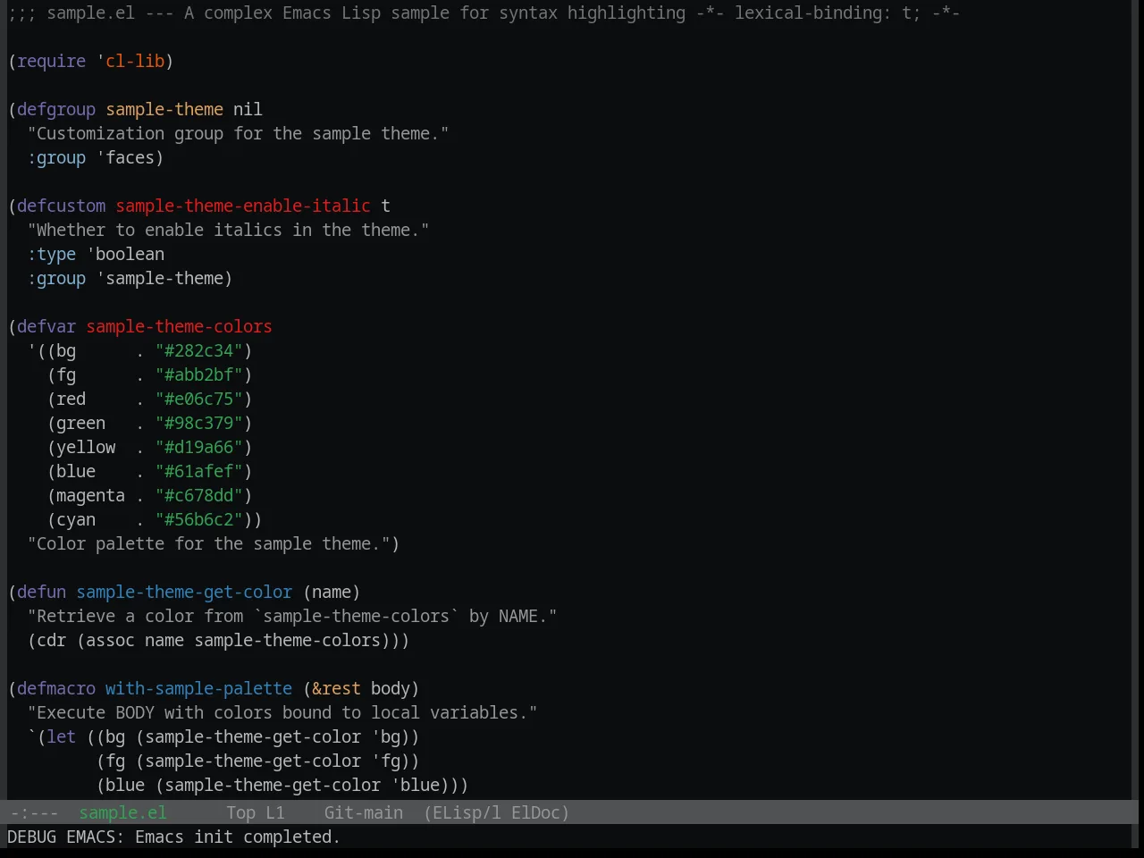 Base16 Brewer Theme in emacs-lisp-mode