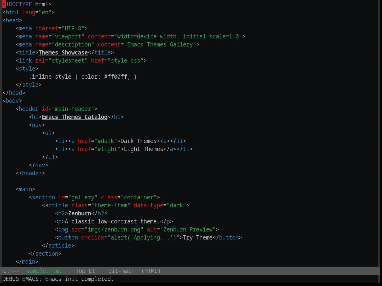 Base16 Brewer Theme in html-mode