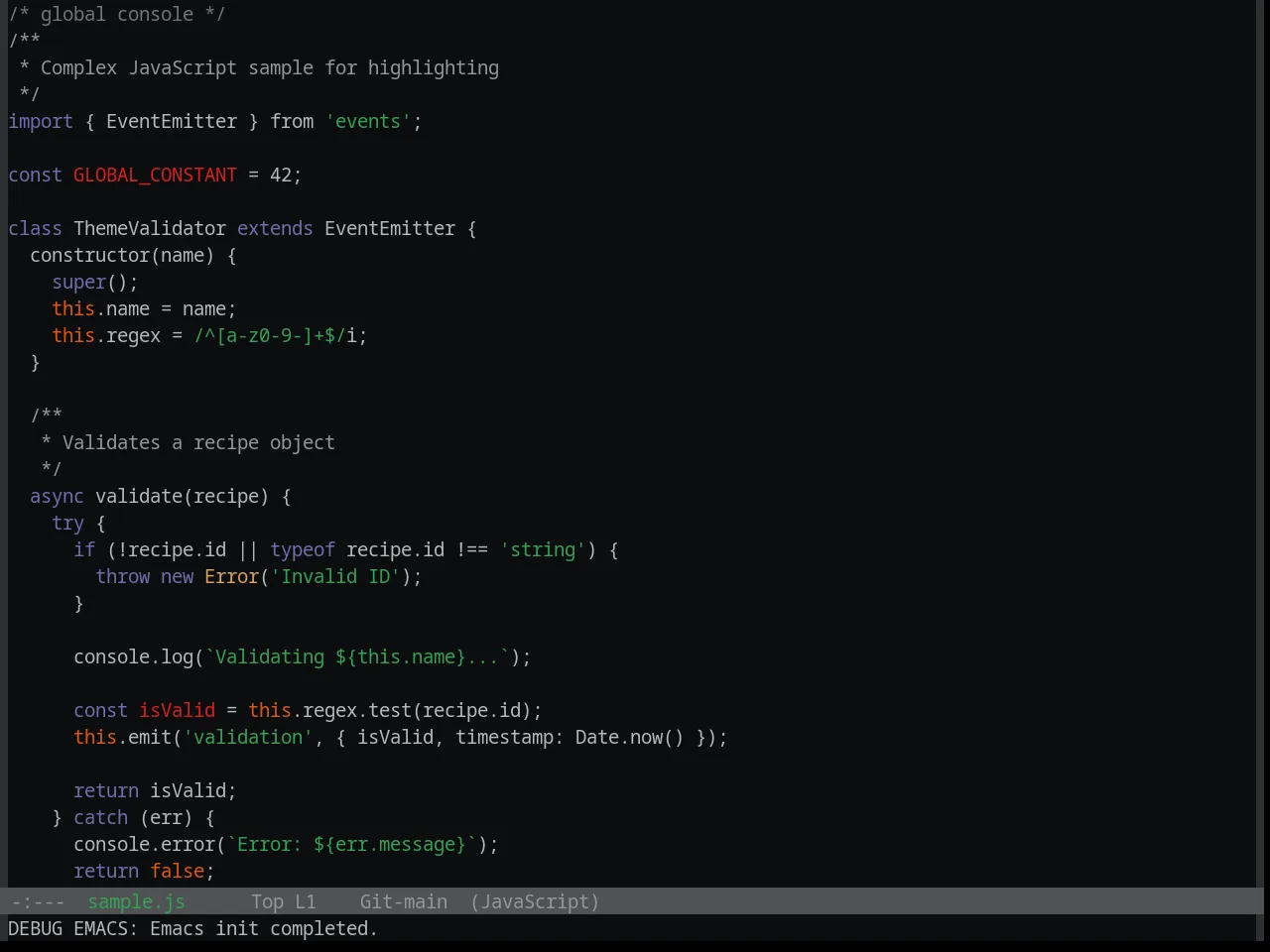 Base16 Brewer Theme in javascript-mode