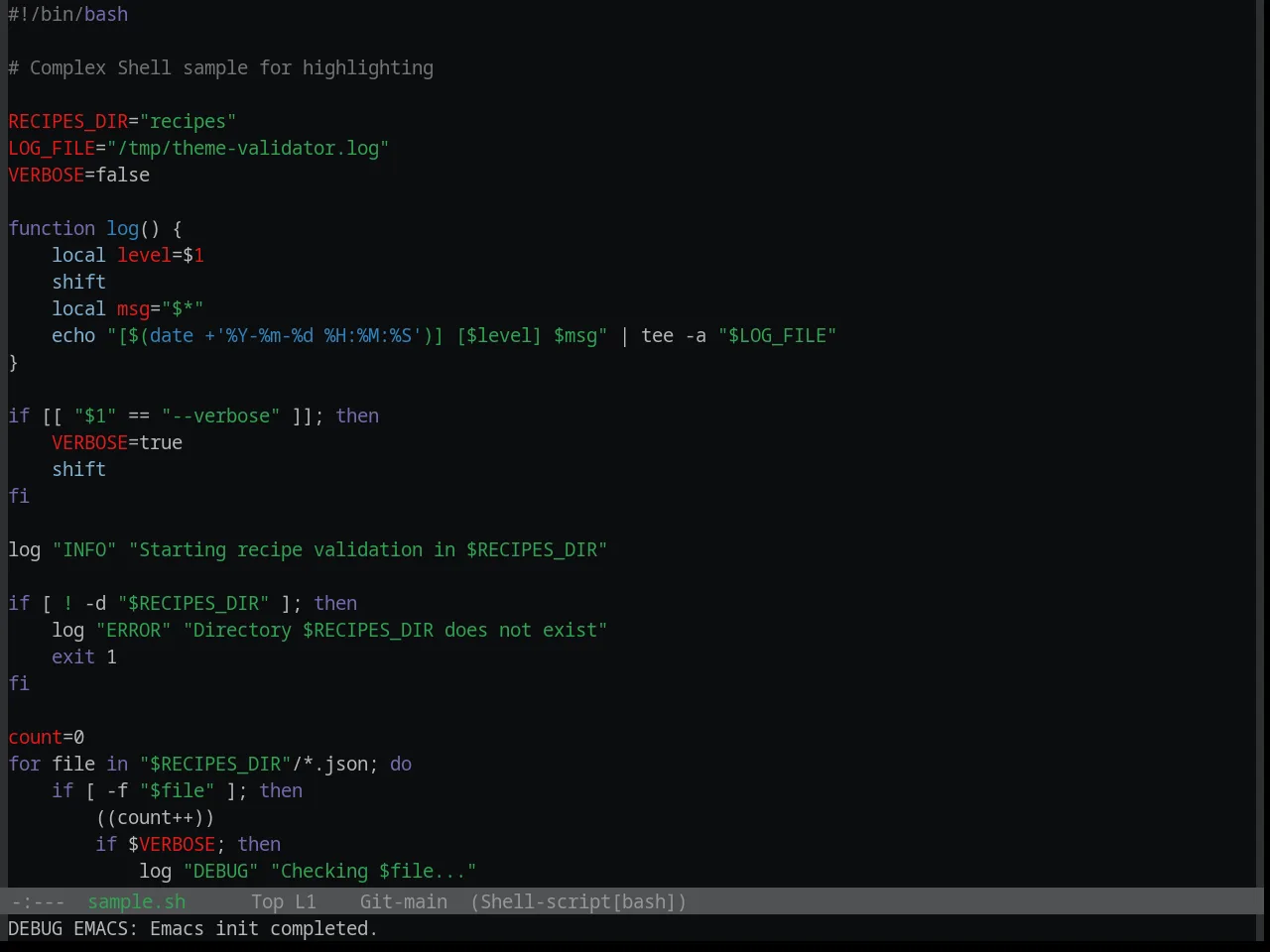 Base16 Brewer Theme in sh-mode