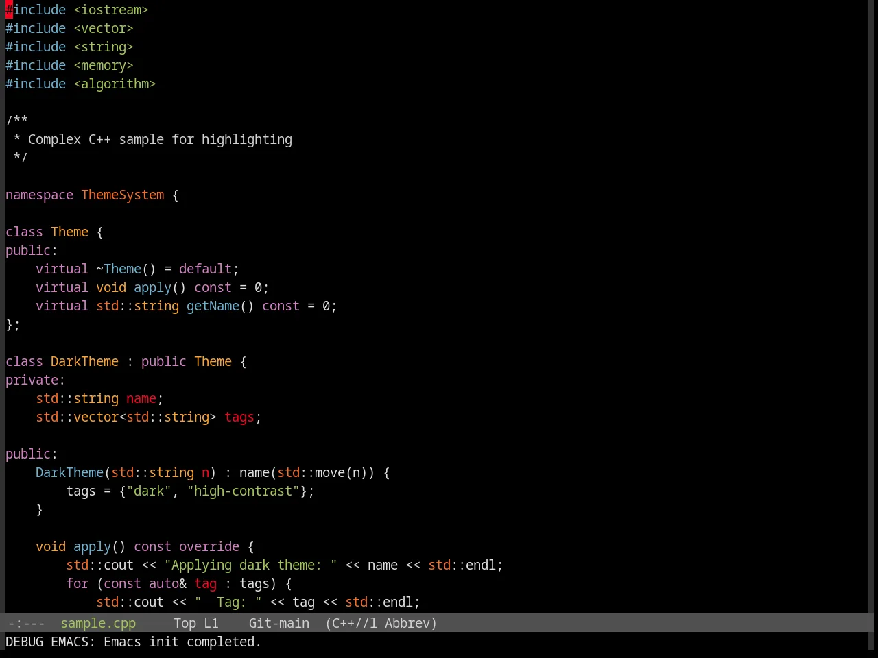 Base16 Bright Theme in c++-mode