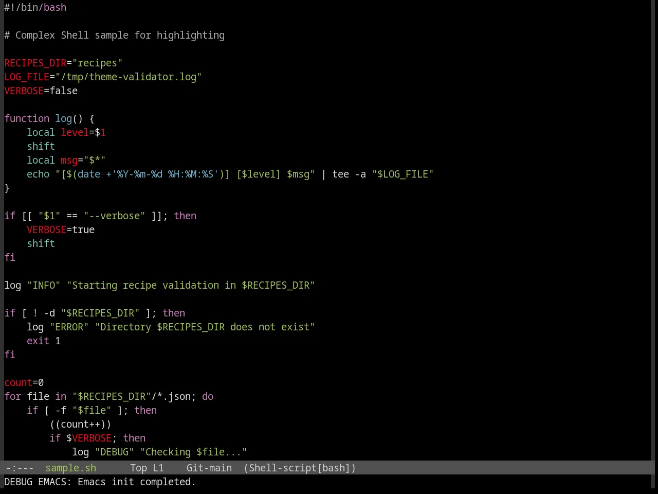 Base16 Bright Theme in sh-mode