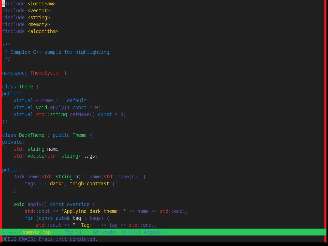 Base16 Brogrammer Theme in c++-mode