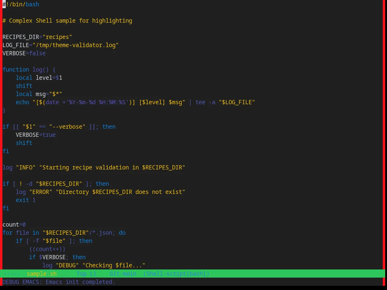 Base16 Brogrammer Theme in sh-mode