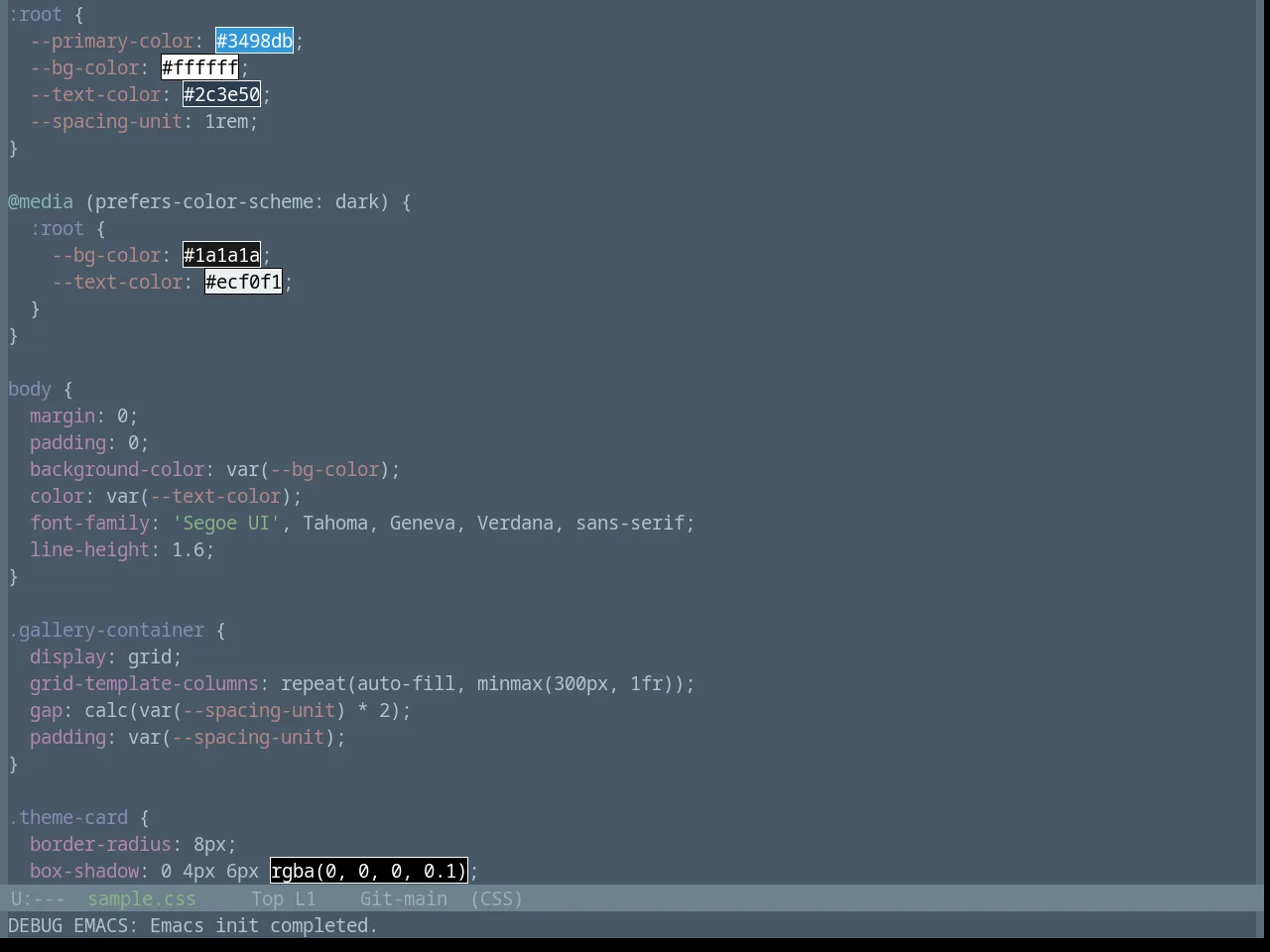 Base16 Brushtrees Dark Theme in css-mode