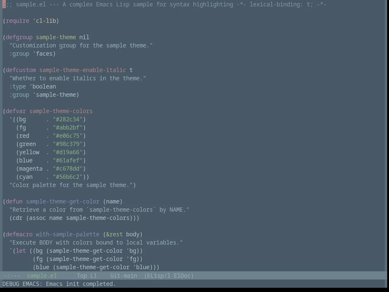 Base16 Brushtrees Dark Theme in emacs-lisp-mode