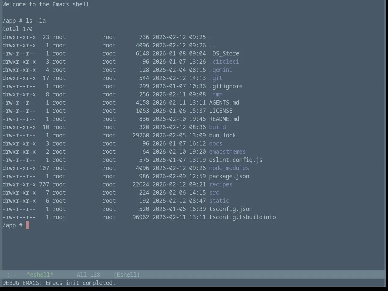 Base16 Brushtrees Dark Theme in eshell