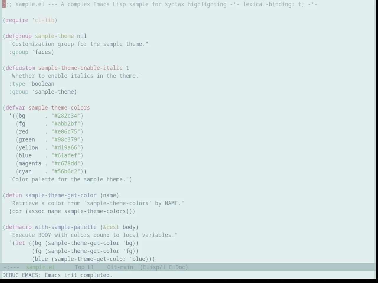 Base16 Brushtrees Theme in emacs-lisp-mode