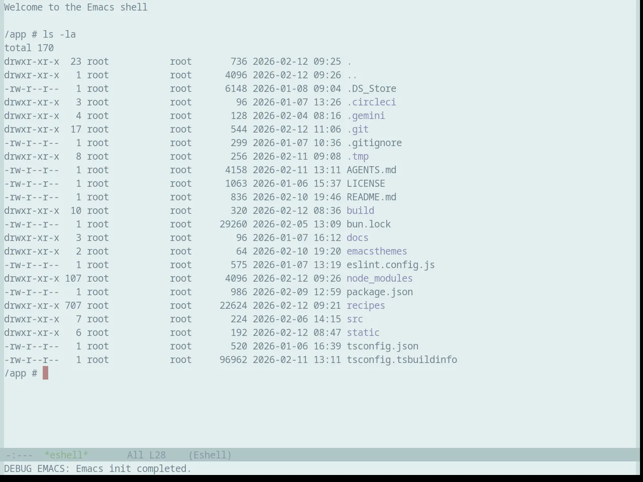 Base16 Brushtrees Theme in eshell