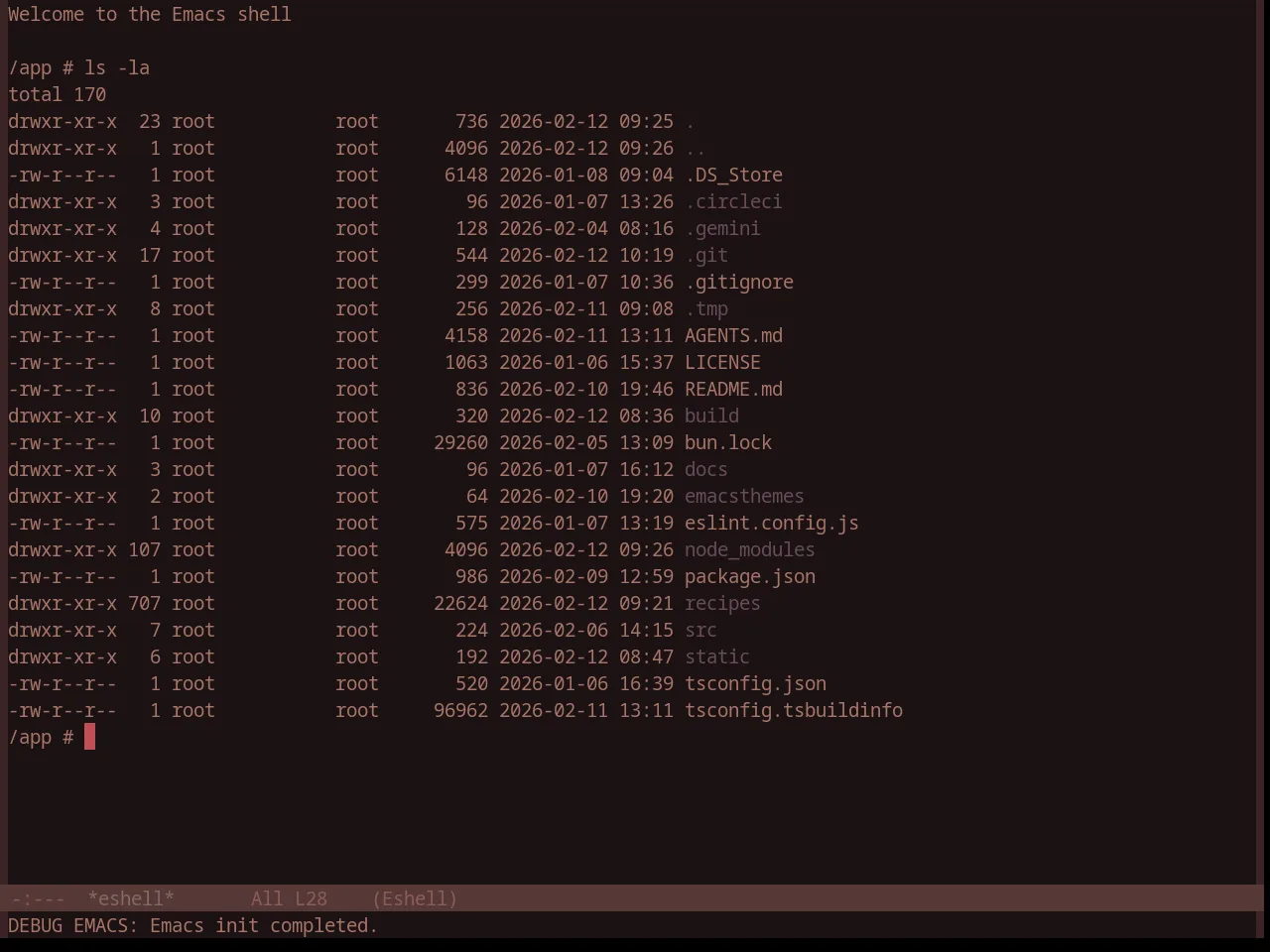 Base16 Caroline Theme in eshell