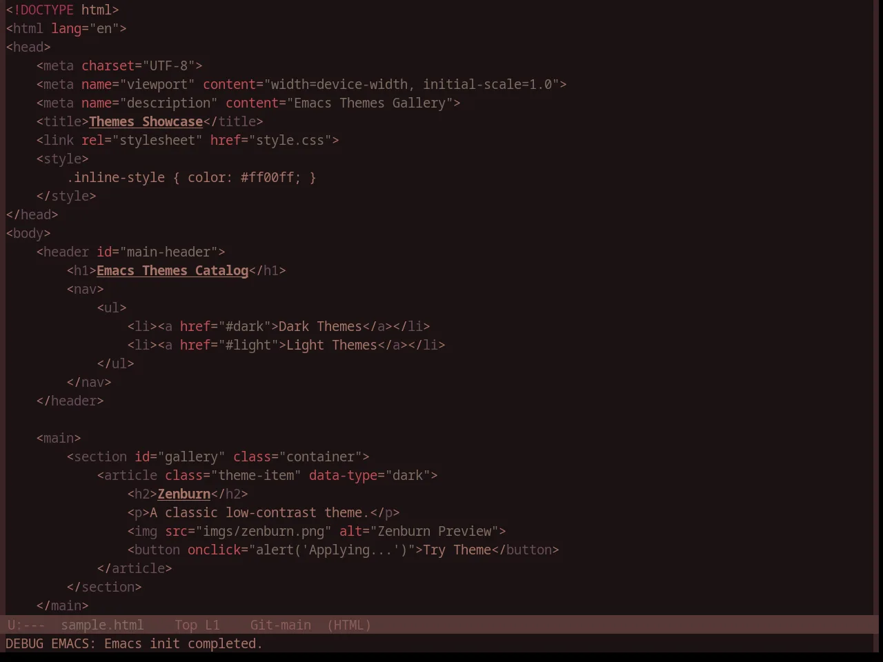 Base16 Caroline Theme in html-mode
