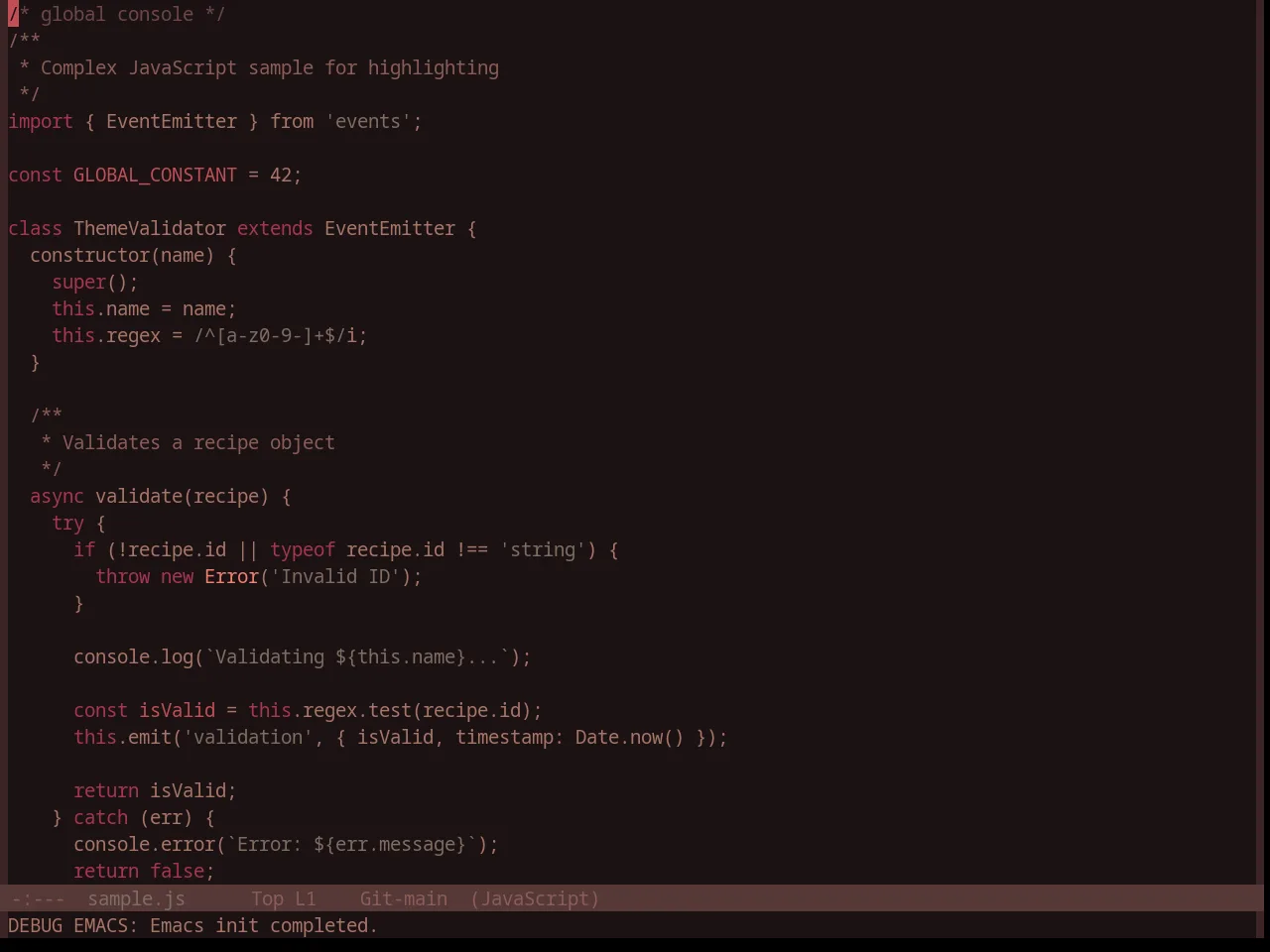 Base16 Caroline Theme in javascript-mode