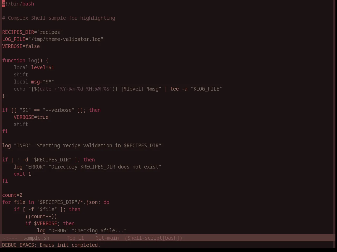 Base16 Caroline Theme in sh-mode