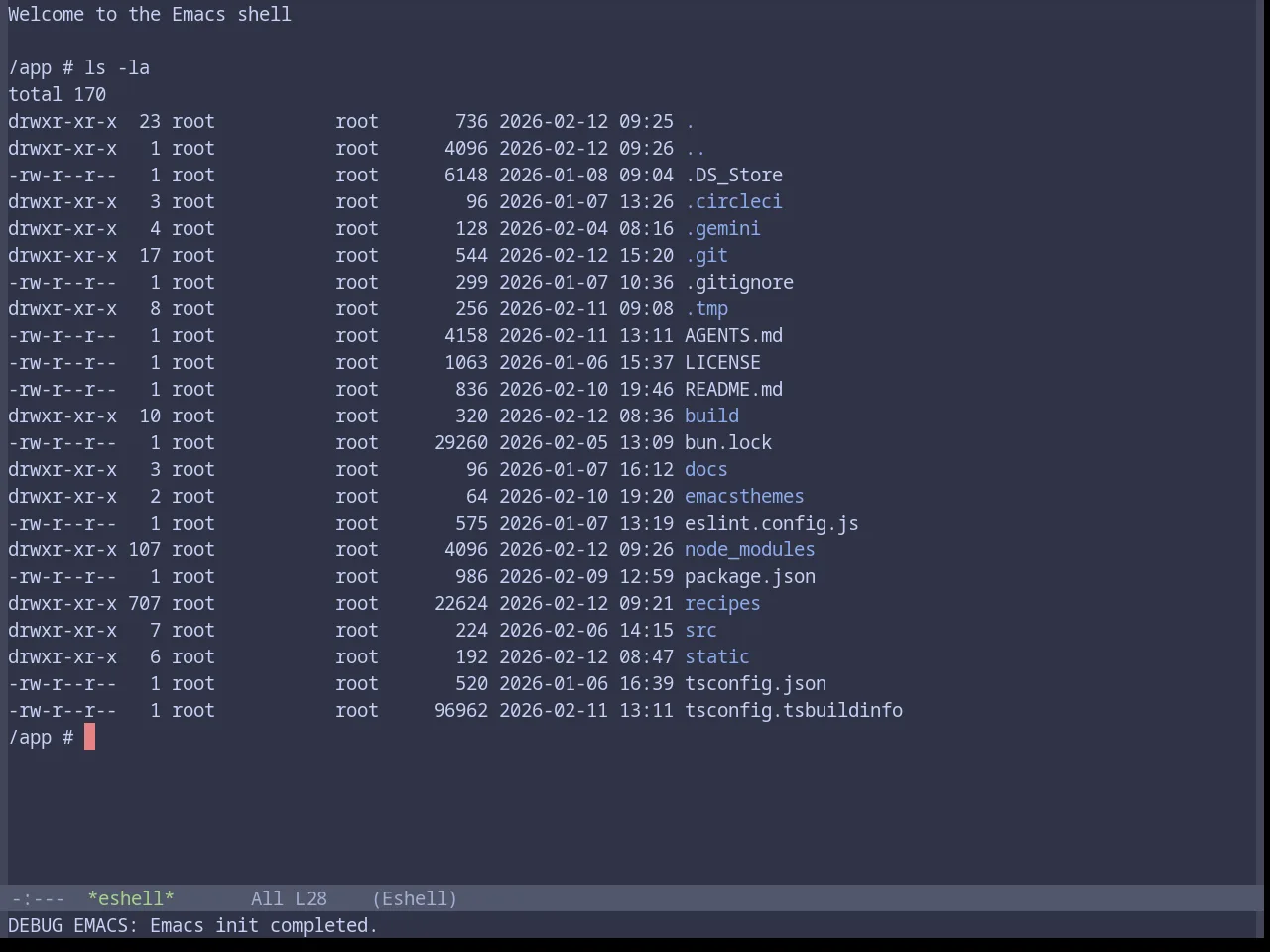Base16 Catppuccin Frappe Theme in eshell