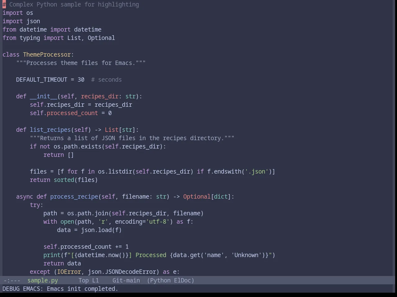 Base16 Catppuccin Frappe Theme in python-mode