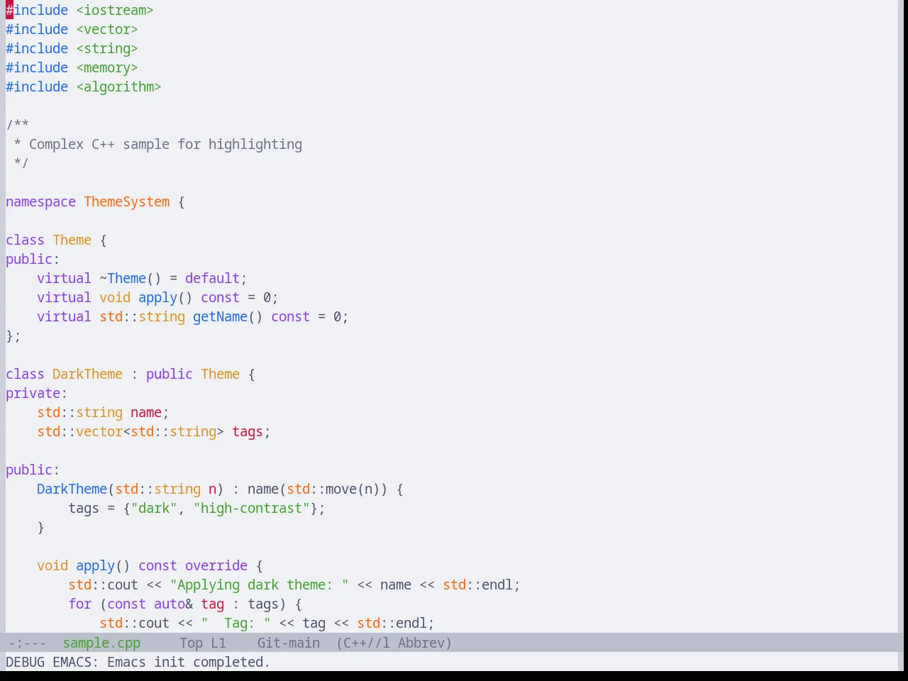 Base16 Catppuccin Latte Theme in c++-mode