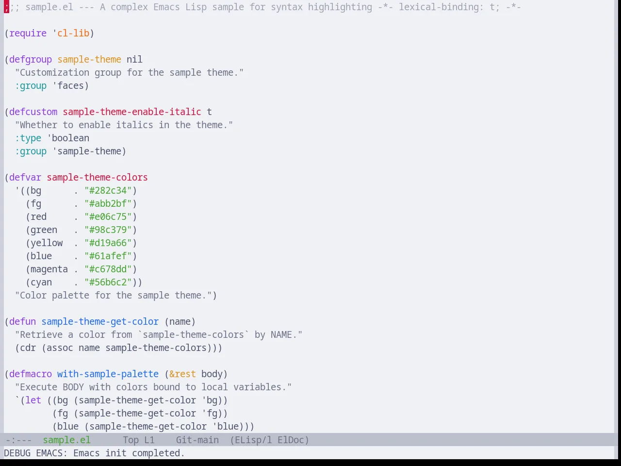 Base16 Catppuccin Latte Theme in emacs-lisp-mode