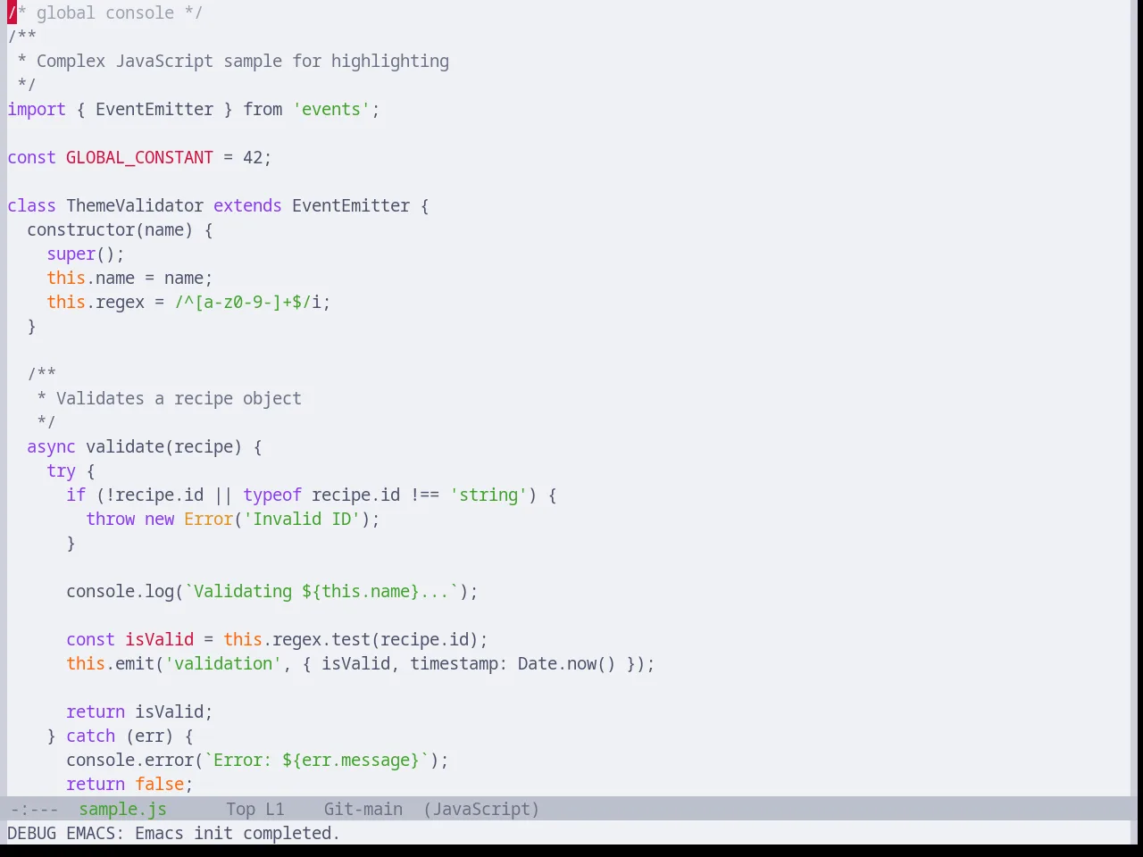 Base16 Catppuccin Latte Theme in javascript-mode