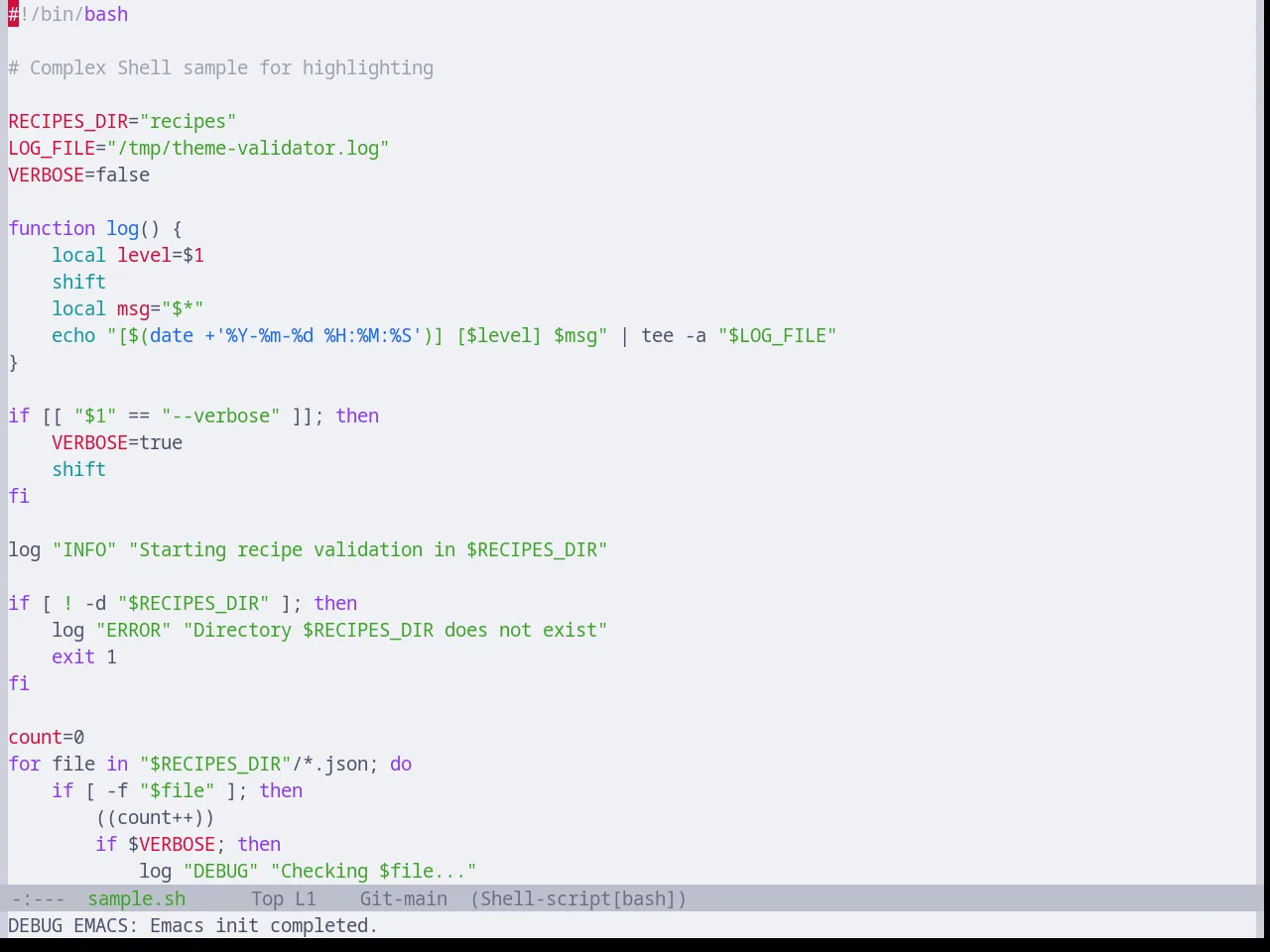 Base16 Catppuccin Latte Theme in sh-mode