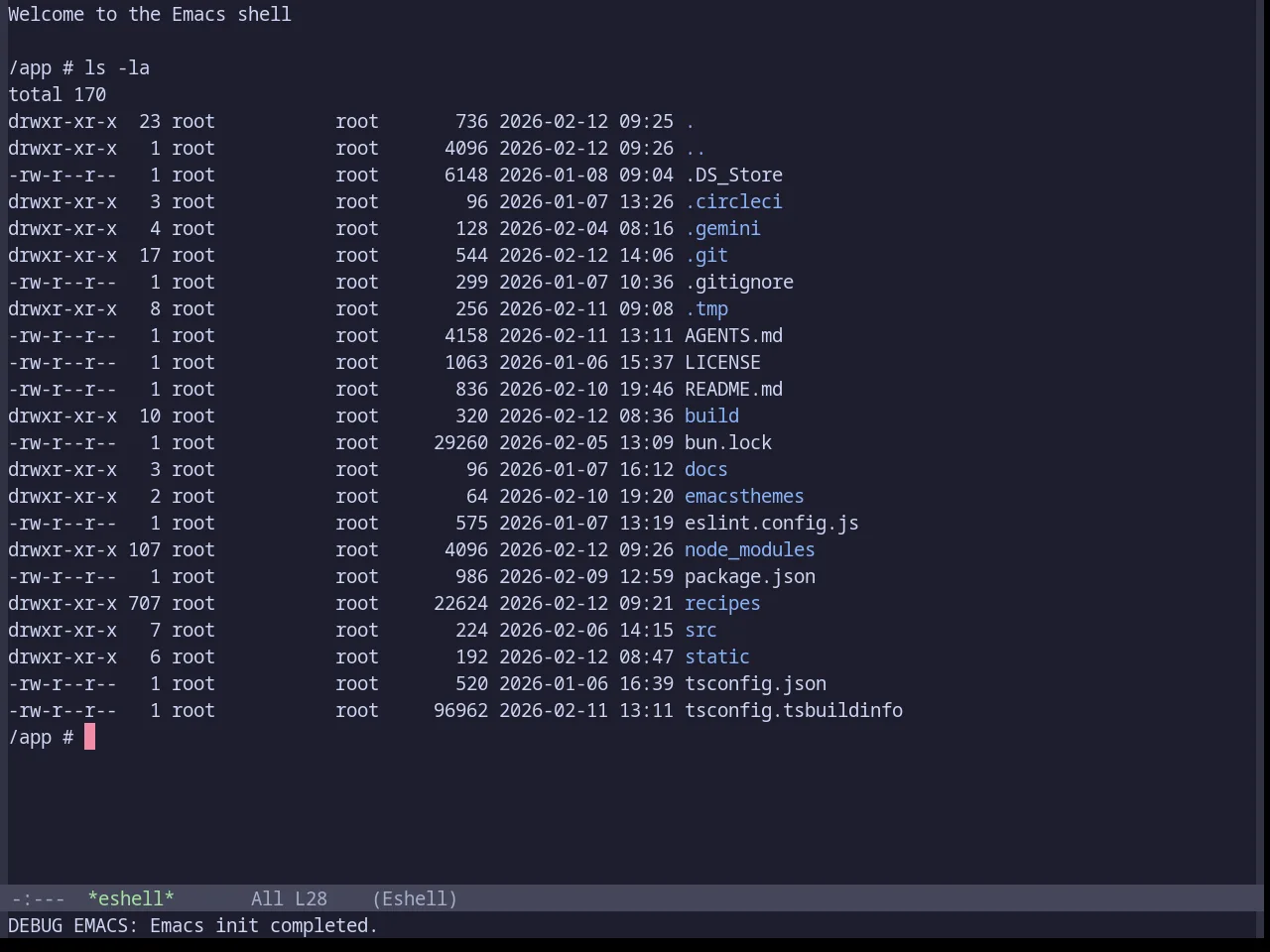 Base16 Catppuccin Mocha Theme in eshell